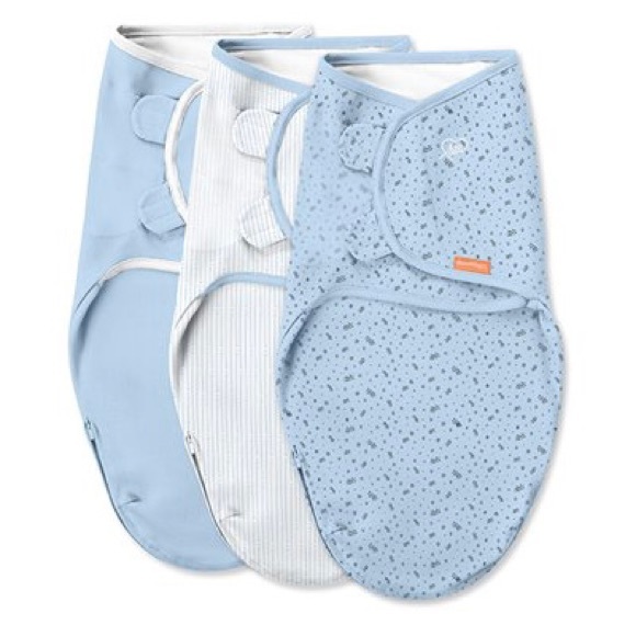 EUC SwaddleMe 3 Pack Set Easy Change Velcro Swaddles Blue Star Print (S/M) - Picture 1 of 8